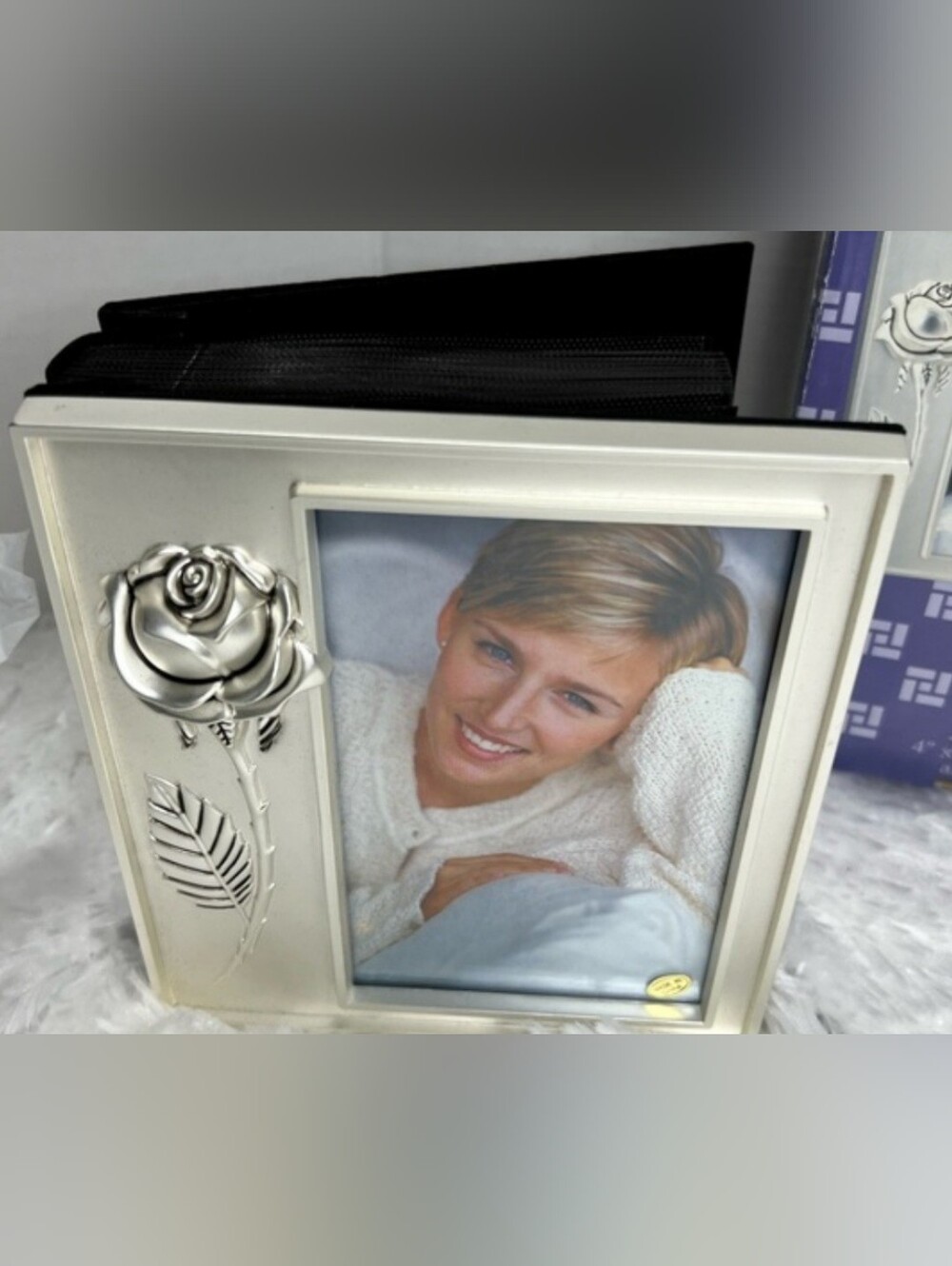 Silver-Plated Rose Photo Album & Frame Set NIB - Picture 7 of 13